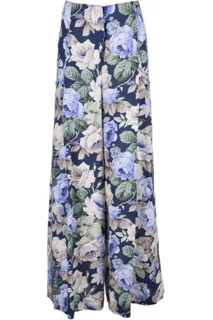 ERIKA CAVALLINI Femme, Pantalons, Multicolore, Taille: 38 FR Pantalon en lin coupe confort cloche