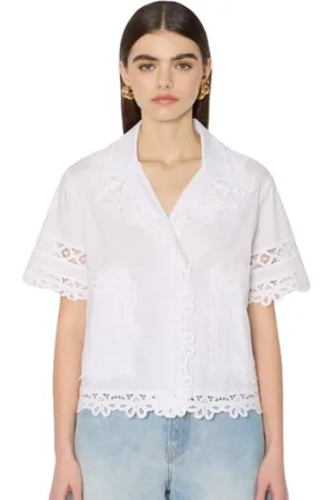 Berenice Femme, Blouses et Chemises, Blanc, Taille: 42 FR Chemise Blanche Crystal avec Broderie
