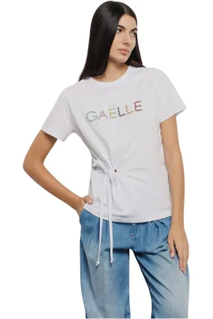 GAËLLE Femme, Tops, Blanc, Taille: 40 FR T-shirt Blanc avec Logo Strass