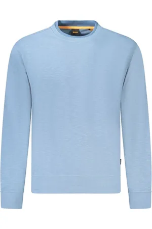 HUGO BOSS Homme, Sweatshirts et sweats à capuche, Bleu, Taille: M Pull Homme en Coton Bleu Clair