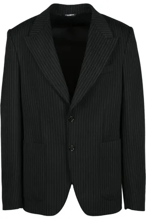Dolce & Gabbana Homme, Vestes, Noir, Taille: M Veste à rayures avec fermeture boutonnée
