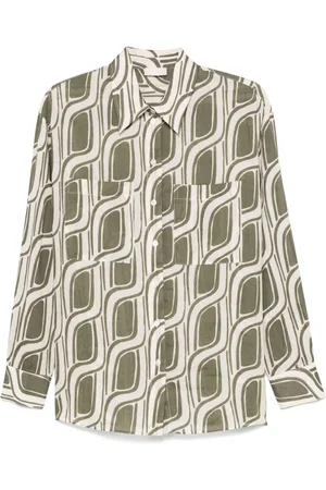 Liu Jo Femme, Blouses et Chemises, Multicolore, Taille: 38 FR Chemise Verte à Boutons