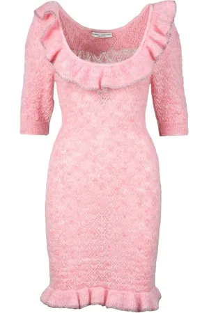 Alessandra Rich Femme, Robes, Rose, Taille: 36 FR Robe en Laine Mohair