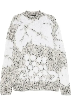 Federico Cina Homme, Pulls, Gris, Taille: L Pull Multicolore à Col Rond