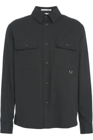 Paolo Pecora Homme, Chemises, Noir, Taille: M Overshirt en Gabardine Noir Veste Élégante