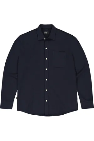 Butcher of Blue Homme, Chemises, Bleu, Taille: M Chemise Jersey Aidan Manches Longues Marine