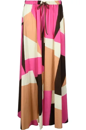 ALYSI Femme, Jupes, Multicolore, Taille: 36 FR Jupe longue en coton avec poches