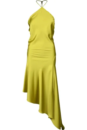 The Attico Femme, Robes, Vert, Taille: 36 FR Robe Longue Asymétrique avec Lacets