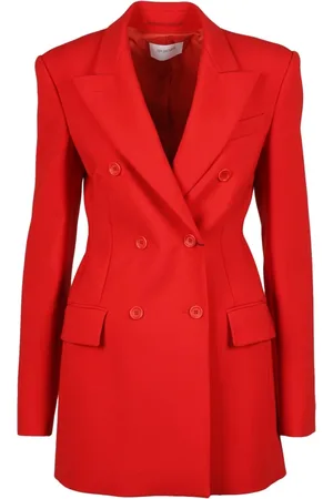 Sportmax Femme, Vestes, Rouge, Taille: 38 FR Longue veste verte en laine mélangée