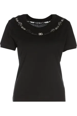 Dolce & Gabbana Femme, Tops, Noir, Taille: 36 FR T-shirt élégant