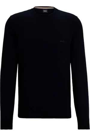 HUGO BOSS Homme, Pulls, Bleu, Taille: M Pull à Col Rond Brodé