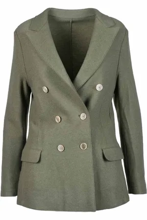 ELEVENTY Femme, Vestes, Vert, Taille: 40 FR Blazer en Laine avec Fermeture à Boutons