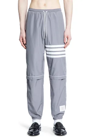 Thom Browne Homme, Pantalons, Gris, Taille: L Pantalon de piste à rayures 4 barres cousues