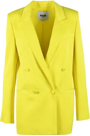 Msgm Femme, Vestes, Jaune, Taille: 36 FR Veste en viscose au style unique