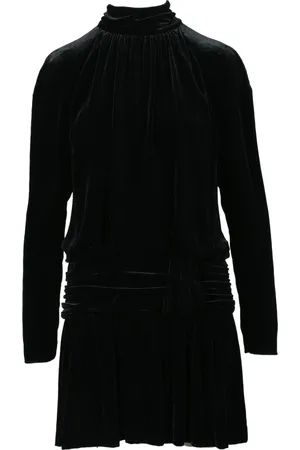 Alberta Ferretti Femme, Robes, Noir, Taille: 36 FR Robe Courte en Velours avec Fermeture Éclair