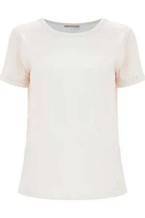 Kocca Femme, Tops, Blanc, Taille: 38 FR T-shirt en coton brodé pour femmes