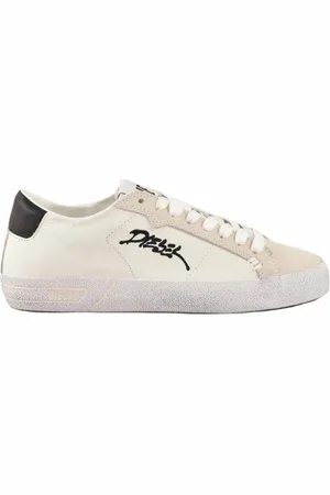 Diesel Femme, Chaussures, Blanc, Taille: 37 EU Baskets en Cuir avec Semelle en Caoutchouc