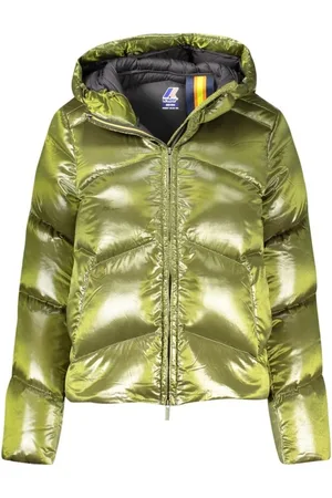 K-Way Femme, Vestes, Vert, Taille: 40 FR Veste Doudoune Métallique Verte À Capuche