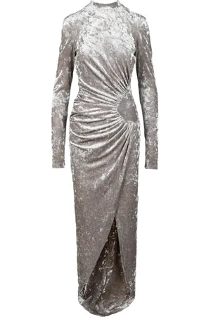 ANIYE BY Femme, Robes, Gris, Taille: 40 FR Robe Longue en Velours avec Fermeture Éclair