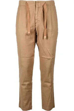 Entre Amis Homme, Pantalons, Brun, Taille: W34 Pantalon Slim Fit en Lin et Coton