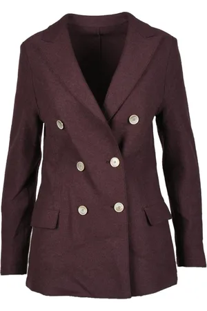 ELEVENTY Femme, Vestes, Violet, Taille: 38 FR Blazer en Laine avec Fermeture à Boutons