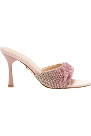 Twentyfour Femme, Chaussures, Rose, Taille: 41 EU Sandales à talons hauts en argent avec en strass