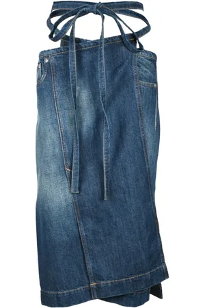 Sportmax Femme, Jupes, Bleu, Taille: 34 FR Jupe en Denim avec Poches