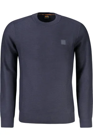 HUGO BOSS Homme, Pulls, Bleu, Taille: XL Pull en maille à col rond
