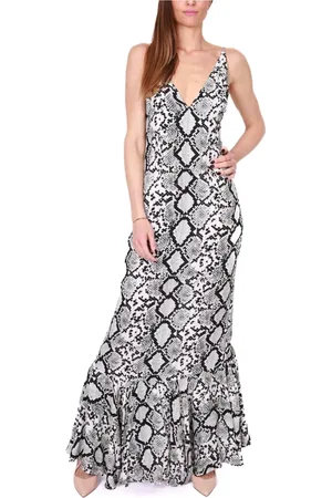 Elisabetta Franchi Femme, Robes, Multicolore, Taille: 40 FR Robe Longue Python Imprimée en Georgette