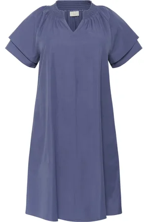 Kaffe Femme, Robes, Bleu, Taille: 50 FR Robe Bleu Indigo A-line