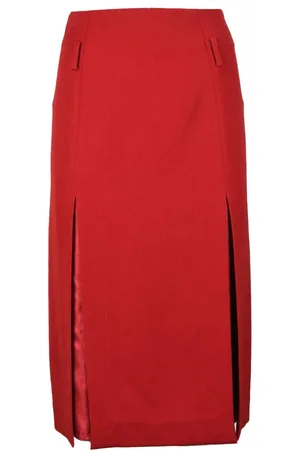 Victoria Beckham Femme, Jupes, Rouge, Taille: 42 FR Élégante Jupe Longuette avec Fermeture Éclair