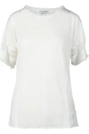 BALLANTYNE Femme, Tops, Blanc, Taille: 40 FR Pull en Lin et Viscose