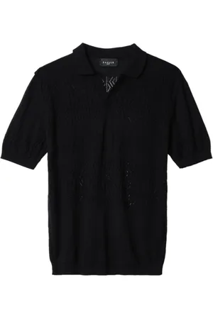 GAËLLE Homme, Tops, Noir, Taille: S Polo en Coton Noir Élégant Décontracté