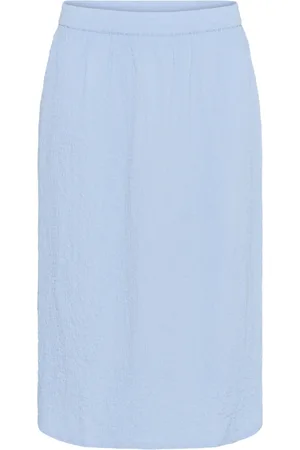 Kaffe Femme, Jupes, Bleu, Taille: 46 FR Jupe simple en Chambray