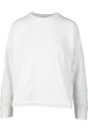 BALLANTYNE Femme, Tops, Blanc, Taille: 36 FR Pull en mélange de coton