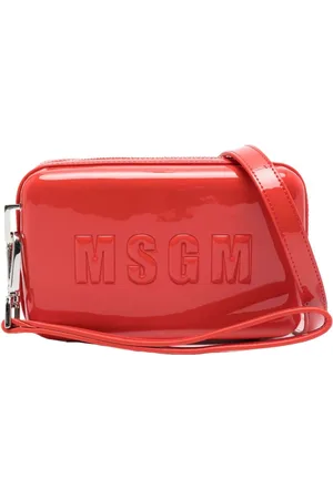 Msgm Femme, Sacs, Rouge, Taille: ONE Size Sac à bandoulière avec logo en relief