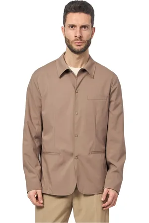 Armani Exchange Homme, Vestes, Brun, Taille: S Veste marron avec fermeture à bouton-pression