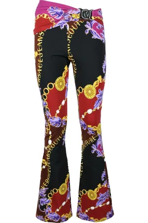 VERSACE Femme, Pantalons, Multicolore, Taille: 40 FR Leggings Samba en Coton