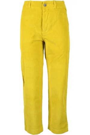 ANOTHER LABEL Femme, Pantalons, Jaune, Taille: 36 FR Pantalon Coton Élasthanne