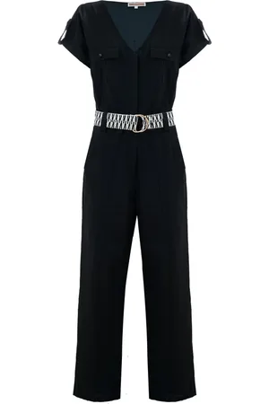 Kocca Femme, Combinaisons et Ensembles, Noir, Taille: 36 FR Combinaison avec poches et ceinture à boucle
