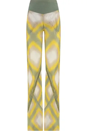 Rick Owens Femme, Pantalons, Multicolore, Taille: 36 FR Pantalon taille haute imprimé avec poches latérales