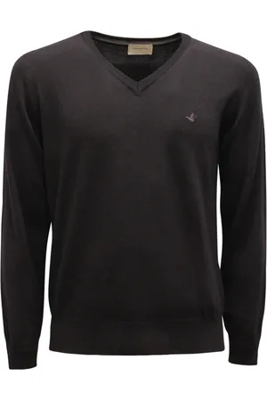 BROOKSFIELD Homme, Pulls, Noir, Taille: M Pull en laine à col en V Fabriqué en Italie