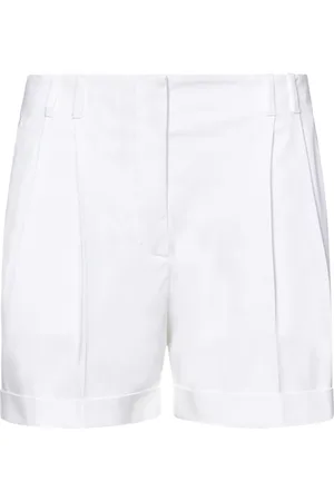 Max Mara Femme, Shorts, Blanc, Taille: 36 FR Shorts Blancs à Taille Haute avec Poches