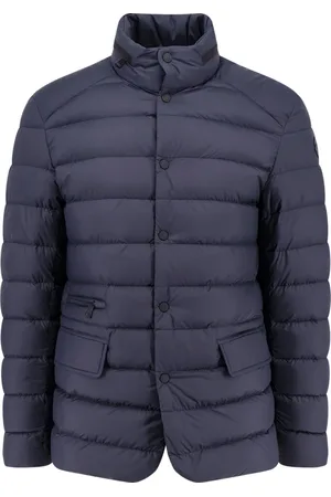 Moncler Homme, Vestes, Bleu, Taille: XL Vestes Bleues avec Fermeture Éclair Cachée