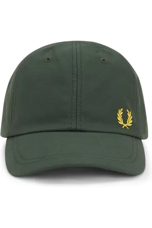 Fred Perry Homme, Accessoires, Vert, Taille: ONE Size Chapeaux verts avec broderie emblématique
