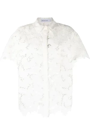 Self-Portrait Femme, Blouses et Chemises, Blanc, Taille: 38 FR Short Sleeve Chemises