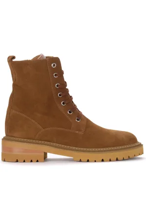 Via Roma Femme, Chaussures, Brun, Taille: 37 EU Bottes en Daim Anfibio de Couleur Cuoio