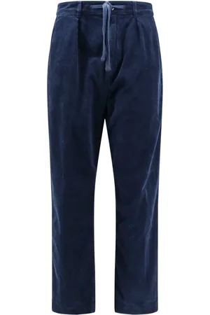 Ralph Lauren Homme, Pantalons, Bleu, Taille: L Pantalon Bleu en Coton avec Fermeture Éclair