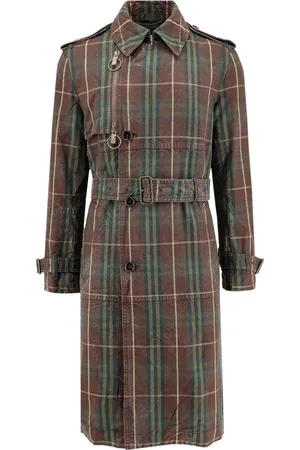 Burberry Homme, Manteaux, Brun, Taille: M Manteau Marron à Double Boutonnage avec Ceinture
