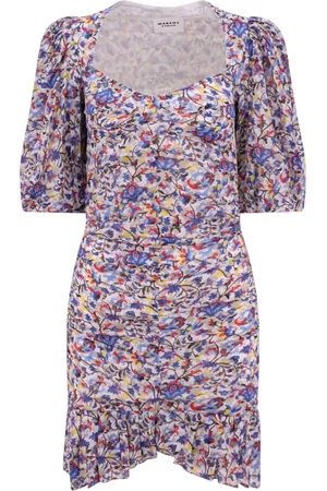 Isabel Marant Femme, Robes, Multicolore, Taille: 36 FR Robe en Coton Biologique Multicolore avec Drapé Avant